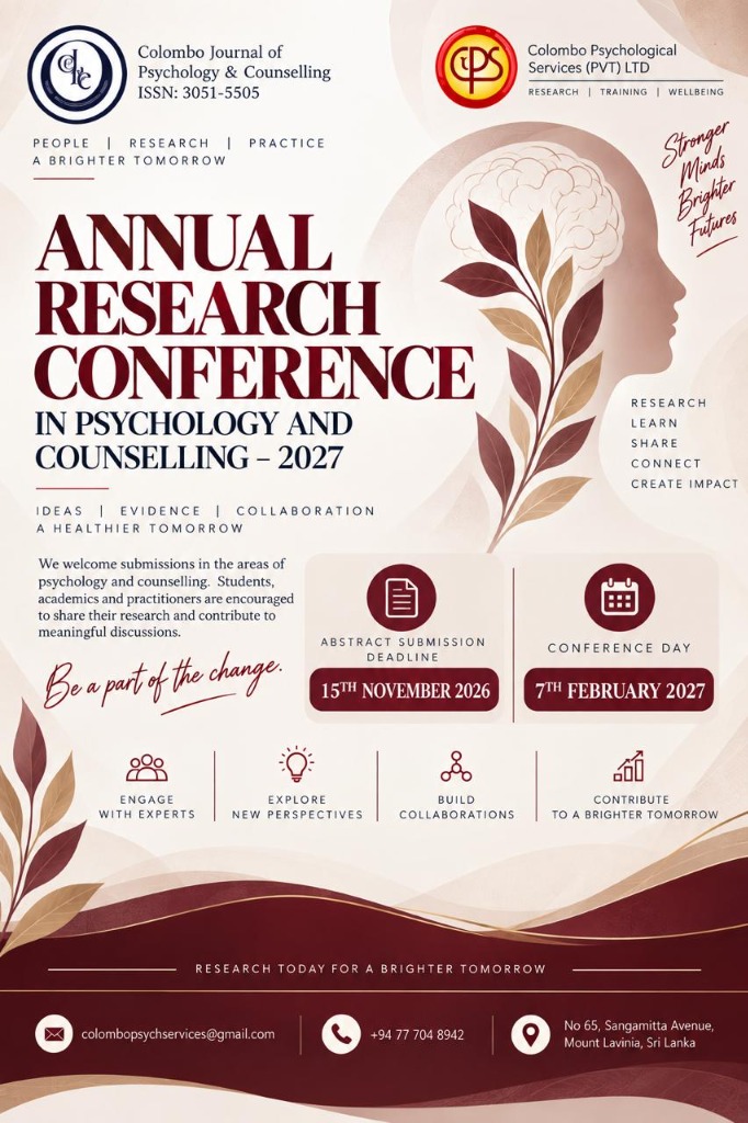 Annual Research Conference in Psychology and Counselling 2027 - Call for Papers Flyer